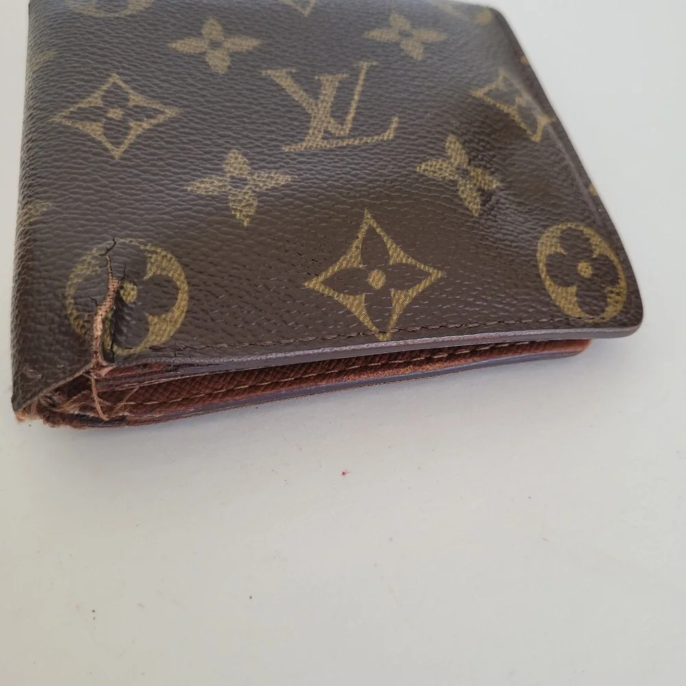 Louis Vuitton Monogram Bifold Wallet Brown CA0024 Made in Spain Project Piece